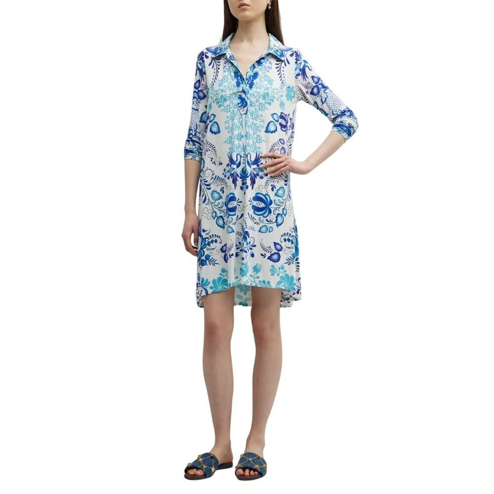 Johnny Was Farrow Botanical-Print Shift Swing Dres XS